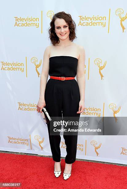 Actress Sophie McShera arrives at The Television Academy Presents An Afternoon With "Downton Abbey" event at Paramount Studios on May 3, 2014 in...