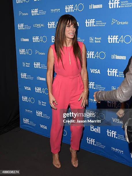Actress Sandra Bullock attends the 'Our Brand Is Crisis' press conference at the 2015 Toronto International Film Festival at TIFF Bell Lightbox on...