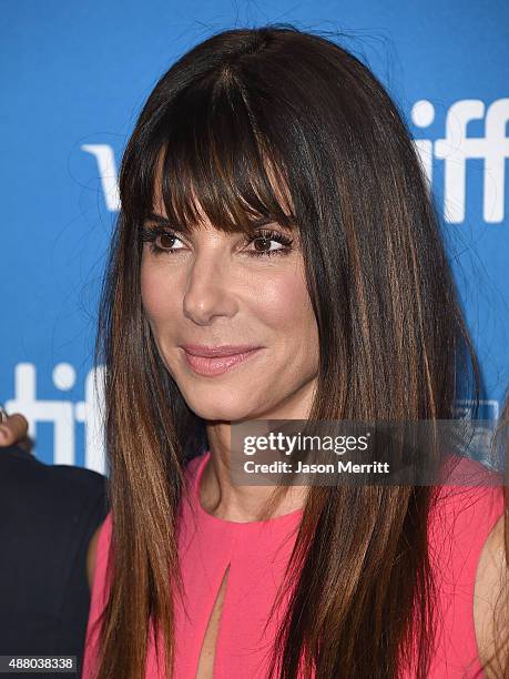 Actress Sandra Bullock attends the 'Our Brand Is Crisis' press conference at the 2015 Toronto International Film Festival at TIFF Bell Lightbox on...