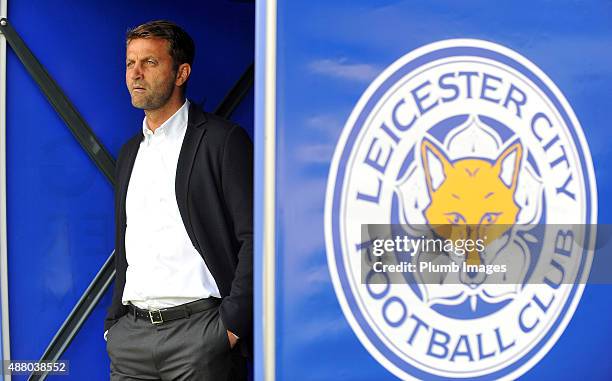 Tim Sherwood of Aston Villa at King Power Stadium ahead of the Barclays Premier League match between Leicester City and Aston Villa at the King Power...