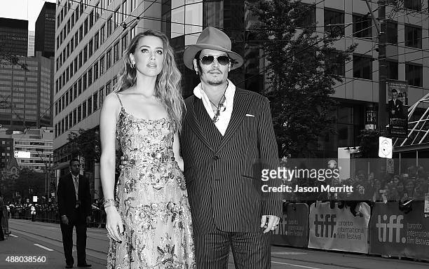 Actors Amber Heard and Johnny Depp attend 'The Danish Girl' premiere during the 2015 Toronto International Film Festival at the Princess of Wales...