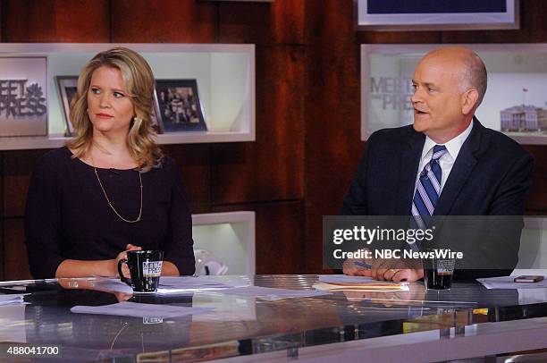 Pictured: Sara Fagen, Fmr. White House Political Director, left, and Ron Fournier, Political Journalist for The National Journal, right, appear on...