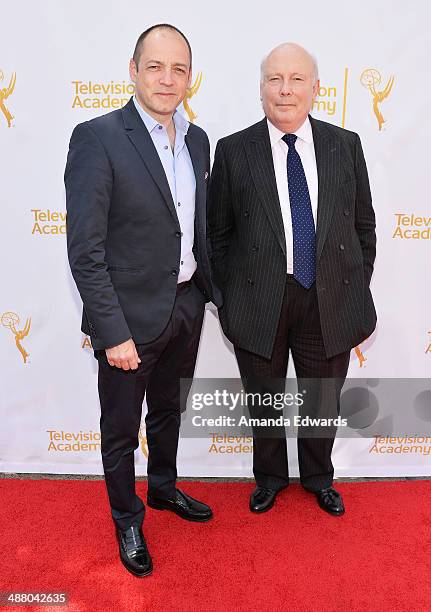 Executive producers Gareth Neame and Julian Fellowes arrive at The Television Academy Presents An Afternoon With "Downton Abbey" event at Paramount...