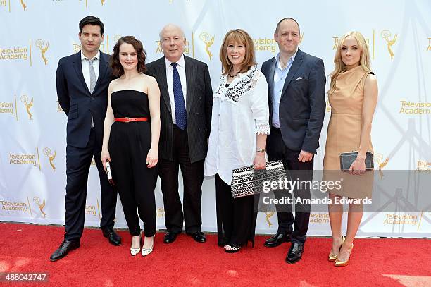 Actor Robert James-Collier, actress Sophie McShera, executive producer Julian Fellowes, actress Phyllis Logan, executive producer Gareth Neame and...