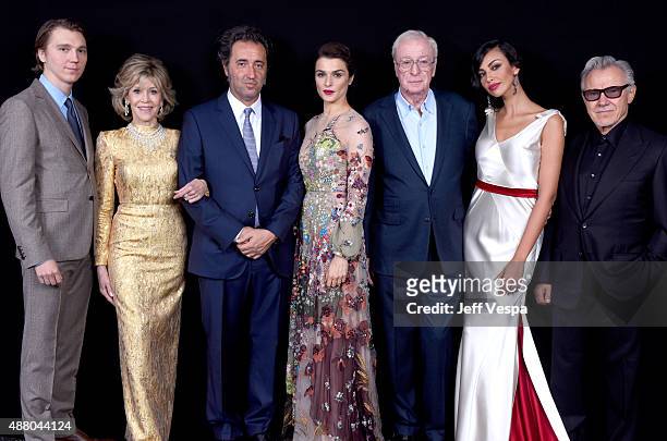 Actors Paul Dano, Jane Fonda, writer/director Paolo Sorrentino, actors Rachel Weisz, Michael Caine, Madalina Diana Ghenea and Harvey Keitel from...