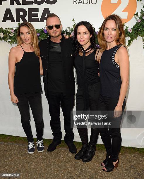 Caroline Corr, Jim Corr, Andrea Corr and Sharon Corr of The Corrs performs at the BBC Radio 2 Live In Hyde Park Concert at Hyde Park on September 13,...