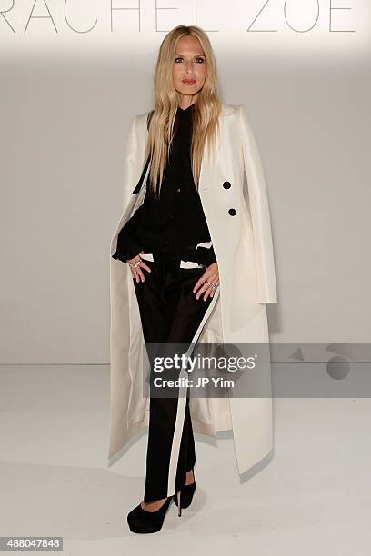 Designer Rachel Zoe attends the Rachel Zoe Spring 2016 presentation during New York Fashion Week: The Shows at The Space, Skylight at Clarkson Sq on...