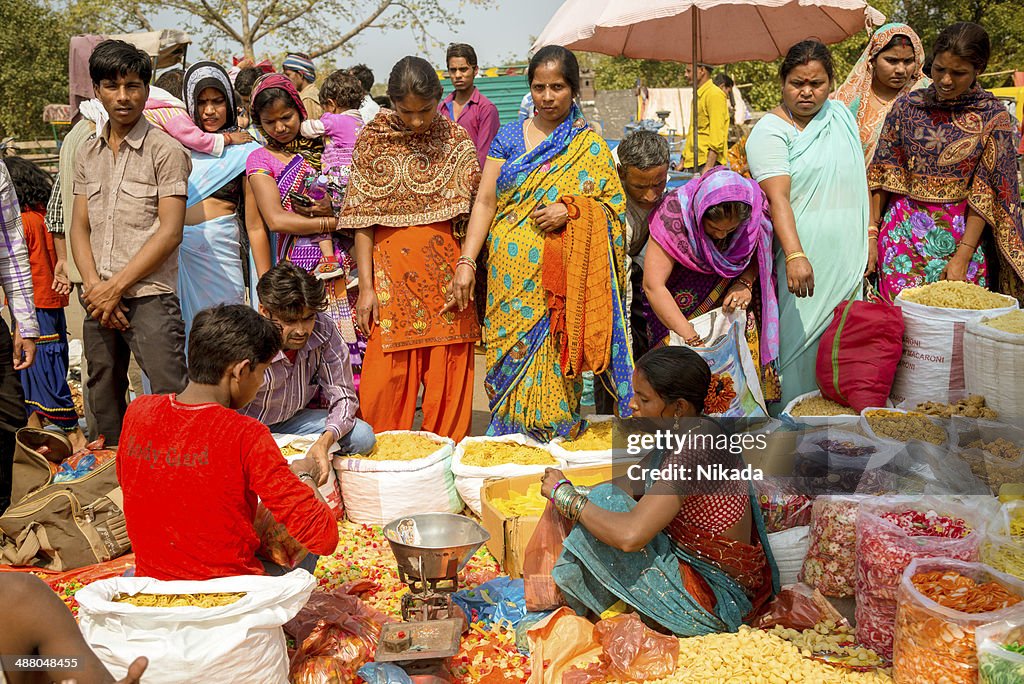 Mercados de especiarias em Délhi, Índia