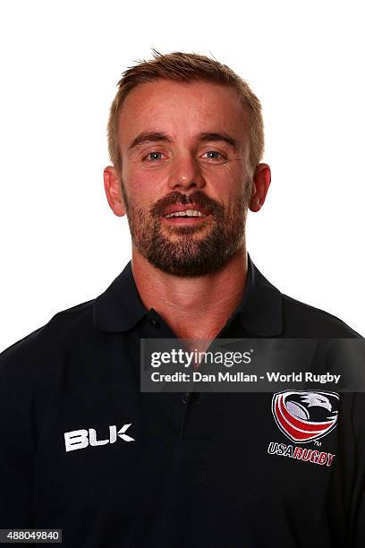 Dave Williams of The USA poses for a portrait during the USA Rugby World Cup 2015 squad photo call on September 13, 2015 in Portsmouth, England.