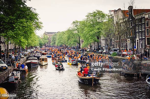 koningsdag 2014 in amsterdam - king's day netherlands bildbanksfoton och bilder