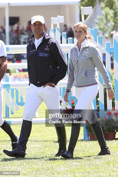 Athina Onassis de Miranda and Husband Doda de Miranda attend Global Champion Tour on May 3, 2014 in Madrid, Spain.