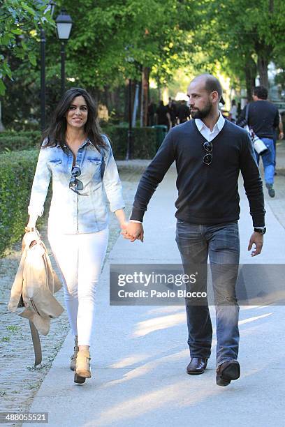 Gonzalo Miro and girlfriend Ana Isabel Medinabeitia attend Global Champion Tour on May 3, 2014 in Madrid, Spain.