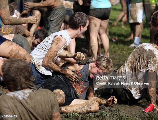 More than 1,200 students celebrated the end of the school year at the 10th annual Festivus, an independently thrown mud party open to all Elon...