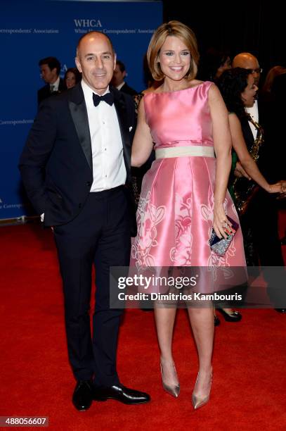 Matt Lauer and Savannah Guthrie attend the 100th Annual White House Correspondents' Association Dinner at the Washington Hilton on May 3, 2014 in...