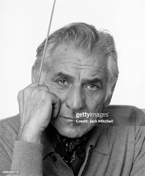 Composer and Conductor Leonard Bernstein photographed in NYC in 1978.