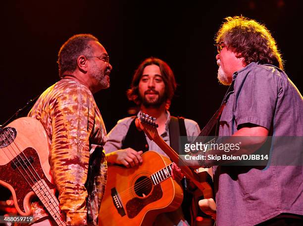 George Porter Jr., Ryan Bingham, and Dave Malone rehearse for The Musical Mojo of Dr. John: A Celebration of Mac & His Music at the Saenger Theatre...