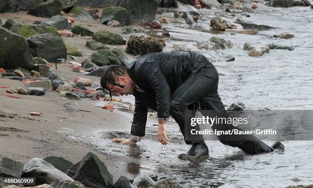 Colin Farrell is seen at the movie set of 'Winter's Tale' on February 19, 2013 in New York City.