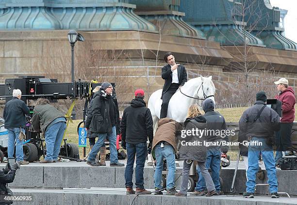 Colin Farrell is seen at the movie set of 'Winter's Tale' on February 19, 2013 in New York City.