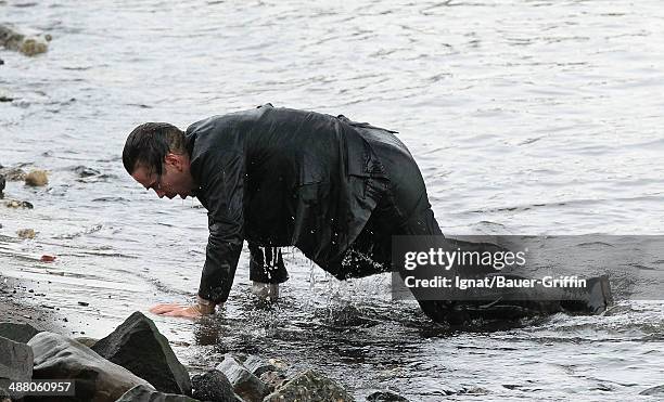 Colin Farrell is seen at the movie set of 'Winter's Tale' on February 19, 2013 in New York City.