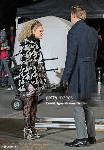 AnnaSophia Robb and Austin Butler are seen at the movie set of The Carrie Diaries on February 22, 2013 in New York City.