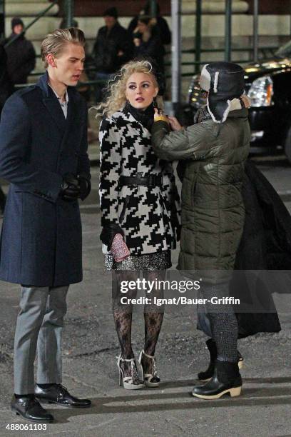 AnnaSophia Robb and Austin Butler are seen at the movie set of The Carrie Diaries on February 22, 2013 in New York City.