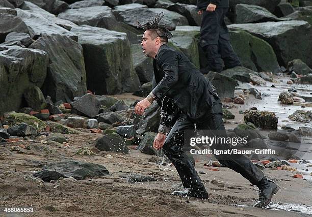 Colin Farrell is seen at the movie set of 'Winter's Tale' on February 19, 2013 in New York City.