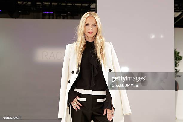 Designer Rachel Zoe attends the Rachel Zoe Spring 2016 presentation during New York Fashion Week: The Shows at The Space, Skylight at Clarkson Sq on...