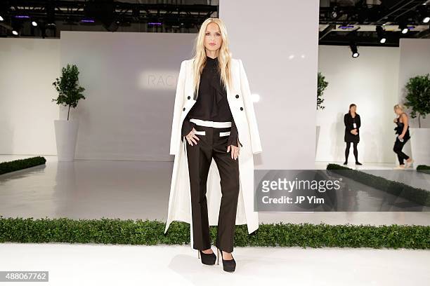 Designer Rachel Zoe attends the Rachel Zoe Spring 2016 presentation during New York Fashion Week: The Shows at The Space, Skylight at Clarkson Sq on...