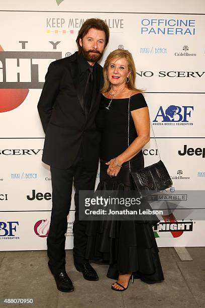 Singer Ronnie Dunn and Janine Dunn attend the Celebrity Fight Night gala at Palazzo Vecchio during 2015 Celebrity Fight Night Italy benefiting the...