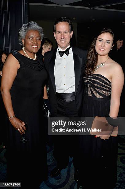 Journalist Donna Brazile, Rick Santorum, Sarah Santorum attend the Yahoo News/ABCNews Pre-White House Correspondents' dinner reception pre-party at...