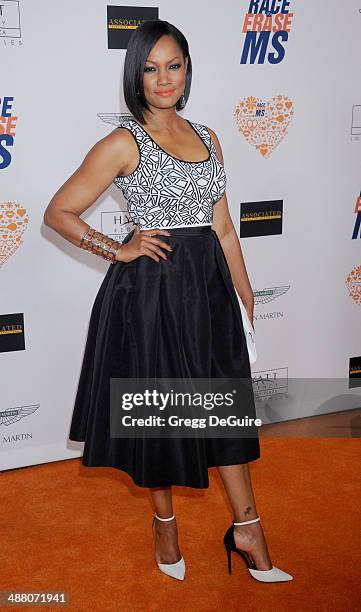 Actress Garcelle Beauvais arrives at the 21st Annual Race To Erase MS Gala at the Hyatt Regency Century Plaza on May 2, 2014 in Century City,...