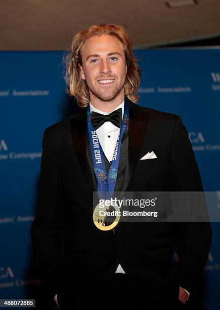 Snowboarder Sage Kotsenburg arrives for the White House Correspondents' Association dinner in Washington, D.C., U.S., on Saturday, May 3, 2014. The...
