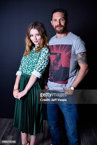 Actors Emily Browning and Tom Hardy from "Legend" pose for a portrait during the 2015 Toronto International Film Festival at the TIFF Bell Lightbox...