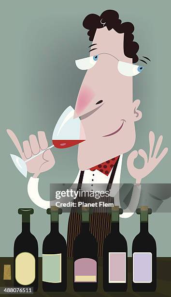 wine nose - bottle condensation stock illustrations