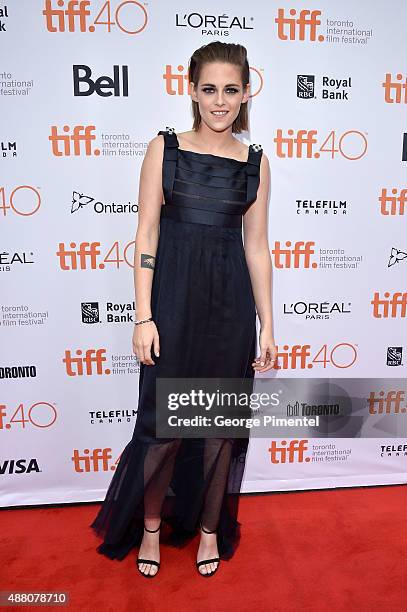 Actress Kristen Stewart attends the "Equals" premiere during the 2015 Toronto International Film Festival at the Princess of Wales Theatre on...