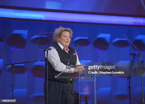 Fortune Feimster speaks at the 25th Annual GLAAD Media Awards on May 3, 2014 in New York City.