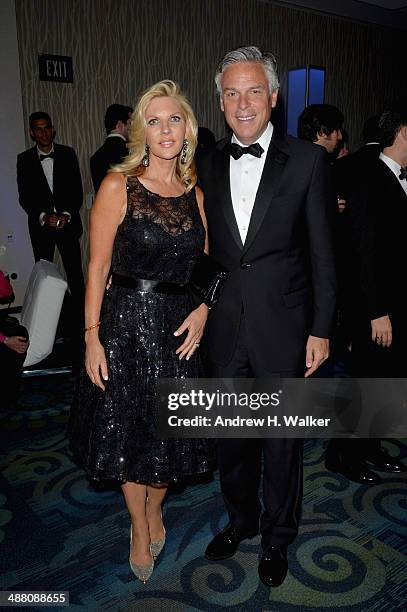 Mary Kaye Huntsman and Jon Huntsman attend the Yahoo News/ABCNews Pre-White House Correspondents' dinner reception pre-party at Washington Hilton on...