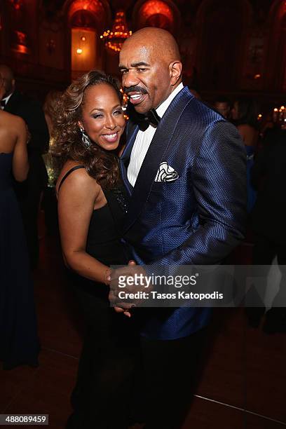 Marjorie and Steve Harvey attend the 2014 Steve & Marjorie Harvey Foundation Gala presented by Coca-Cola at the Hilton Chicago on May 3, 2014 in...