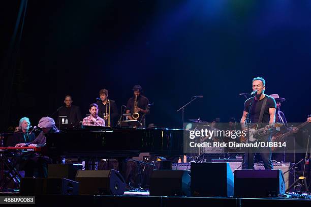 Bruce Springsteen rehearses for The Musical Mojo of Dr. John: A Celebration of Mac & His Music at the Saenger Theatre on May 3, 2014 in New Orleans,...