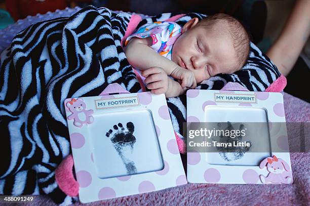foot- and handprints - baby fußabdruck stock-fotos und bilder