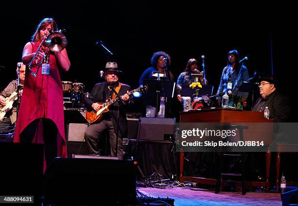 Sarah Morrow rehearses for The Musical Mojo of Dr. John: A Celebration of Mac & His Music at the Saenger Theatre on May 3, 2014 in New Orleans,...