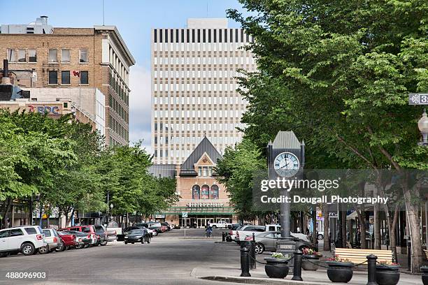 downtown saskatoon in summer - saskatoon stock pictures, royalty-free photos & images