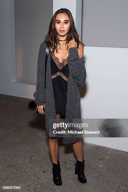 Rumi Neely attends the Thakoon fashion show during Spring 2016 New York Fashion Week at SIR Stage37 on September 13, 2015 in New York City.