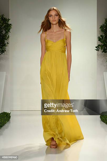 Model walks the runway during the Rachel Zoe Presentation Spring 2016 during New York Fashion Week: The Shows at The Space, Skylight at Clarkson Sq...