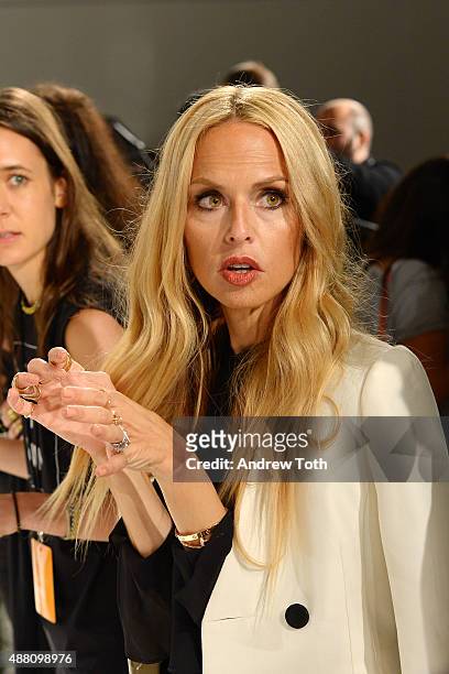Designer Rachel Zoe attends the Rachel Zoe Presentation Spring 2016 during New York Fashion Week: The Shows at The Space, Skylight at Clarkson Sq on...
