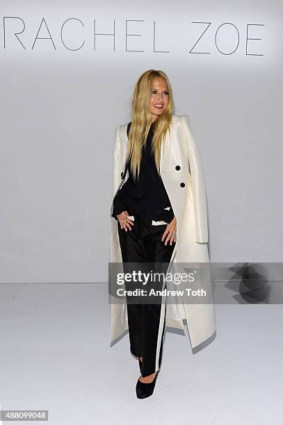 Designer Rachel Zoe attends the Rachel Zoe Presentation Spring 2016 during New York Fashion Week: The Shows at The Space, Skylight at Clarkson Sq on...