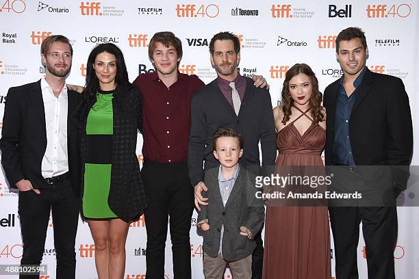 Director/ Writer Stephen Dunn with Actors Joanne Kelly, Connor Jessup, Aaron Abrams, Jack Fulton, Sofia Banzhaf and James Hawksley attend the "Closet...