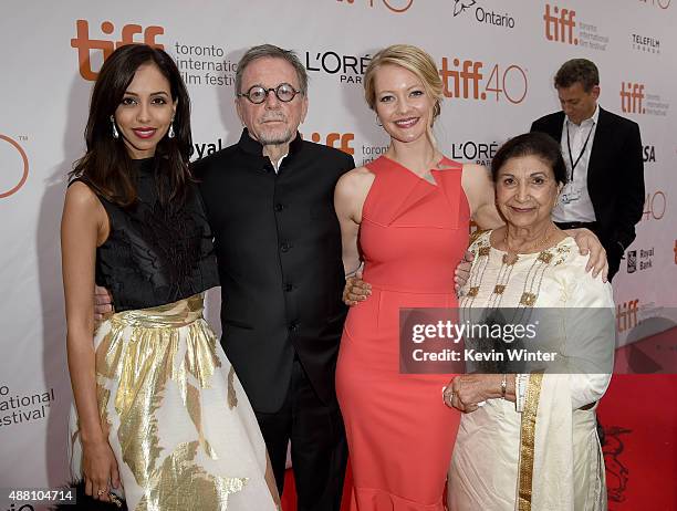 Actress Gia Sandhu, producer David Hamilton, actresses Sarah Allen and Balinder Johal attend the "Beeba Boys" premiere during the 2015 Toronto...