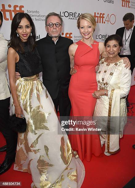 Actress Gia Sandhu, producer David Hamilton, actresses Sarah Allen and Balinder Johal attend the "Beeba Boys" premiere during the 2015 Toronto...