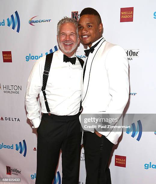 Gerald McCullouch and Derrick Gordon attend the 25th Annual GLAAD Media Awards on May 3, 2014 in New York City.